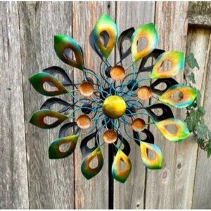 New Kinetic Wind Spinners with Garden Stake, Metal Windmill Garden Decorations